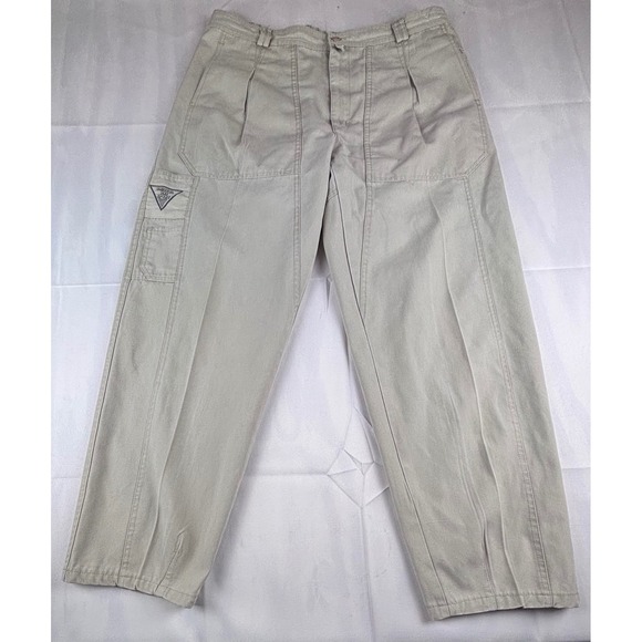 Cargo Bristol Bay Sport Pleated‎ Casual Khaki Beige Pants Mens Size 34 - Picture 1 of 10